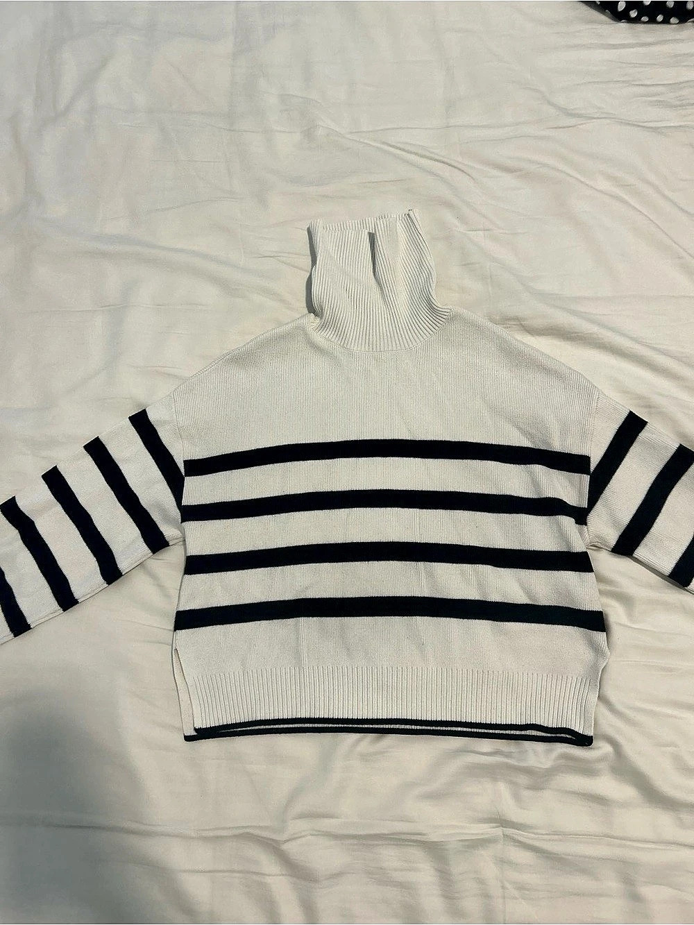 Dynamite Striped Turtleneck Sweater in White & Black Like New